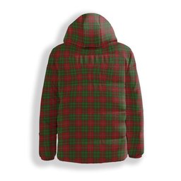 ScotsTee Shop Scottish Burnett Crest Tartan Down Jacket Winter White Duck Down Plaid