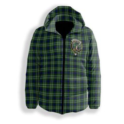 ScotsTee Shop Scottish Blackadder Crest Tartan Down Jacket Winter White Duck Down Plaid