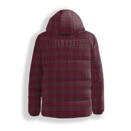 ScotsTee Shop Scottish Burnett of Leys Hunting Crest Tartan Down Jacket Winter White Duck Down Plaid
