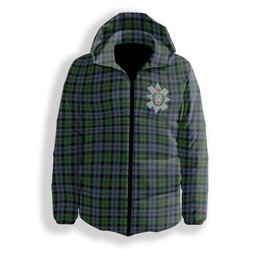 ScotsTee Shop Scottish Black Watch Coarse Kilt Ancient Crest Tartan Down Jacket Winter White Duck Down Plaid
