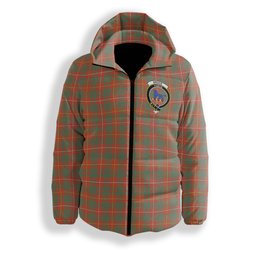 ScotsTee Shop Scottish Bruce Ancient Crest Tartan Down Jacket Winter White Duck Down Plaid