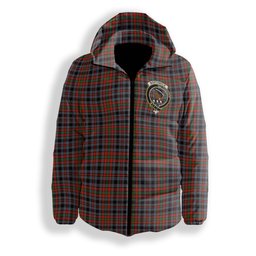 ScotsTee Shop Scottish Borthwick Ancient Crest Tartan Down Jacket Winter White Duck Down Plaid