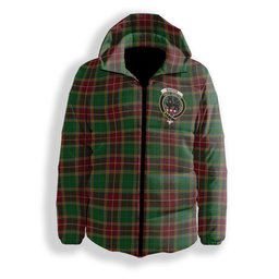 ScotsTee Shop Scottish Baxter Crest Tartan Down Jacket Winter White Duck Down Plaid