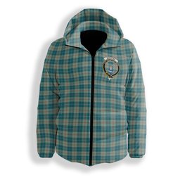 ScotsTee Shop Scottish Barclay Hunting #2 Ancient Clan Crest Tartan Down Jacket Winter White Duck Down Plaid