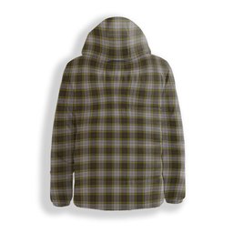 ScotsTee Shop Scottish Buchanan Dress Crest Tartan Down Jacket Winter White Duck Down Plaid