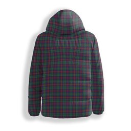 ScotsTee Shop Scottish Cairns of Finavon Modern Crest Tartan Down Jacket Winter White Duck Down Plaid