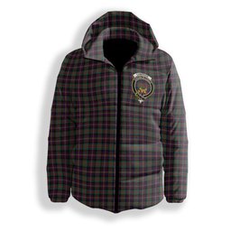 ScotsTee Shop Scottish Cameron Highlanders of Ottawa Crest Tartan Down Jacket Winter White Duck Down Plaid