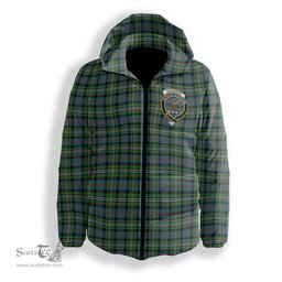 ScotsTee Shop Scottish Davidson Double Ancient Crest Tartan Down Jacket Winter White Duck Down Plaid