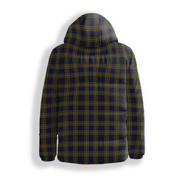ScotsTee Shop Scottish Clelland Modern Crest Tartan Down Jacket Winter White Duck Down Plaid