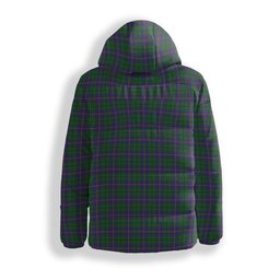 ScotsTee Shop Scottish Carmichael Crest Tartan Down Jacket Winter White Duck Down Plaid