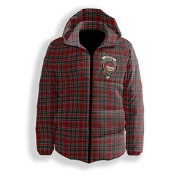 ScotsTee Shop Scottish Donald of Lochmaddy Crest Tartan Down Jacket Winter White Duck Down Plaid