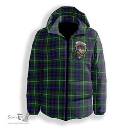 ScotsTee Shop Scottish Donald of the Isles Hunting Modern Crest Tartan Down Jacket Winter White Duck Down Plaid