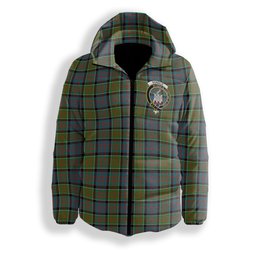 ScotsTee Shop Scottish Donald of Clan Ranald Ancient Crest Tartan Down Jacket Winter White Duck Down Plaid