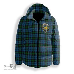 ScotsTee Shop Scottish Campbell of Glenlyon Crest Tartan Down Jacket Winter White Duck Down Plaid