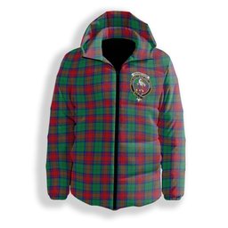 ScotsTee Shop Scottish Cranstoun Dress Modern Crest Tartan Down Jacket Winter White Duck Down Plaid