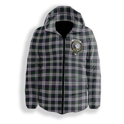 ScotsTee Shop Scottish Campbell of Cawdor Dress Crest Tartan Down Jacket Winter White Duck Down Plaid