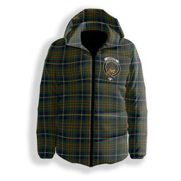 ScotsTee Shop Scottish Cameron of Lochiel Hunting Modern Crest Tartan Down Jacket Winter White Duck Down Plaid