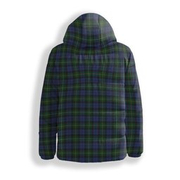 ScotsTee Shop Scottish Campbell of Loudoun Crest Tartan Down Jacket Winter White Duck Down Plaid