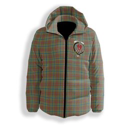 ScotsTee Shop Scottish Currie of Arran Ancient Clan Crest Tartan Down Jacket Winter White Duck Down Plaid