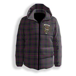 ScotsTee Shop Scottish Graham of Airth Modern Crest Tartan Down Jacket Winter White Duck Down Plaid