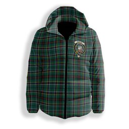 ScotsTee Shop Scottish Duncan of Sketraw Modern Crest Tartan Down Jacket Winter White Duck Down Plaid