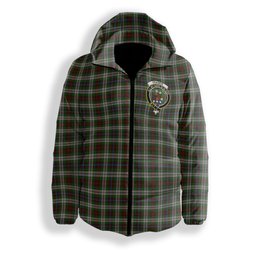 ScotsTee Shop Scottish Fraser Hunting Dress Crest Tartan Down Jacket Winter White Duck Down Plaid