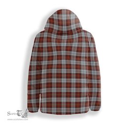 ScotsTee Shop Scottish Gillies Red Dress Crest Tartan Down Jacket Winter White Duck Down Plaid
