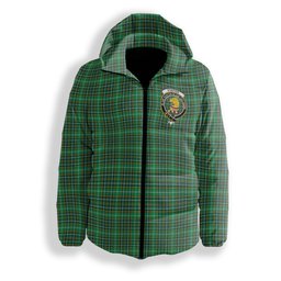 ScotsTee Shop Scottish Foster Hunting Modern Crest Tartan Down Jacket Winter White Duck Down Plaid