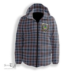 ScotsTee Shop Scottish Gayre Hunting Modern Crest Tartan Down Jacket Winter White Duck Down Plaid