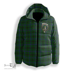 ScotsTee Shop Scottish Henderson MacKendrick Crest Tartan Down Jacket Winter White Duck Down Plaid