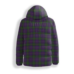 ScotsTee Shop Scottish Hay of Megginch Crest Tartan Down Jacket Winter White Duck Down Plaid