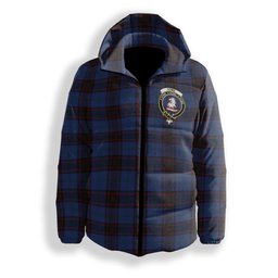 ScotsTee Shop Scottish Home Crest Tartan Down Jacket Winter White Duck Down Plaid