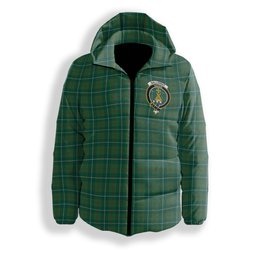 ScotsTee Shop Scottish Galloway Hunting Modern Crest Tartan Down Jacket Winter White Duck Down Plaid