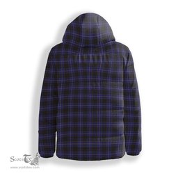 ScotsTee Shop Scottish Dunlop Crest Tartan Down Jacket Winter White Duck Down Plaid