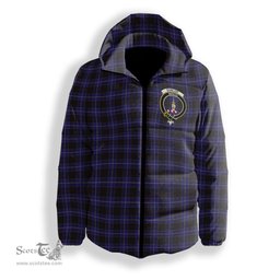 ScotsTee Shop Scottish Dunlop Crest Tartan Down Jacket Winter White Duck Down Plaid