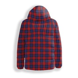 ScotsTee Shop Scottish Graham of Menteith Red Crest Tartan Down Jacket Winter White Duck Down Plaid