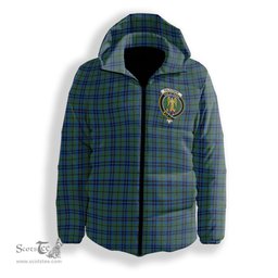 ScotsTee Shop Scottish Falconer Crest Tartan Down Jacket Winter White Duck Down Plaid