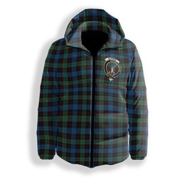 ScotsTee Shop Scottish Guthrie Crest Tartan Down Jacket Winter White Duck Down Plaid