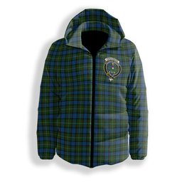 ScotsTee Shop Scottish Ferguson of Atholl Crest Tartan Down Jacket Winter White Duck Down Plaid