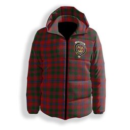 ScotsTee Shop Scottish Drummond 2 Crest Tartan Down Jacket Winter White Duck Down Plaid