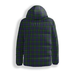 ScotsTee Shop Scottish Dundas Crest Tartan Down Jacket Winter White Duck Down Plaid