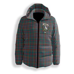 ScotsTee Shop Scottish Hunter Old Modern Crest Tartan Down Jacket Winter White Duck Down Plaid
