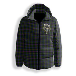 ScotsTee Shop Scottish Murray of Atholl Modern Crest Tartan Down Jacket Winter White Duck Down Plaid