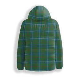ScotsTee Shop Scottish Irvine of Bonshaw Tower Ancient Crest Tartan Down Jacket Winter White Duck Down Plaid