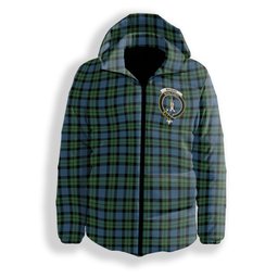 ScotsTee Shop Scottish MacKay Ancient Crest Tartan Down Jacket Winter White Duck Down Plaid
