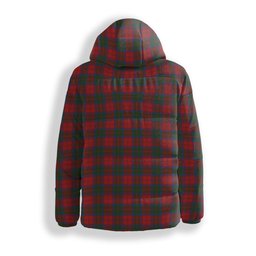 ScotsTee Shop Scottish MacQuarrie 2 Crest Tartan Down Jacket Winter White Duck Down Plaid