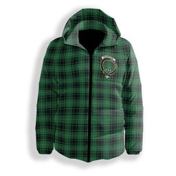 ScotsTee Shop Scottish McArthur Ancient Crest Tartan Down Jacket Winter White Duck Down Plaid