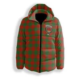 ScotsTee Shop Scottish Moncreiffe Ancient Crest Tartan Down Jacket Winter White Duck Down Plaid