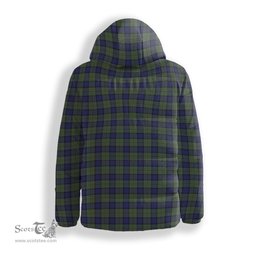 ScotsTee Shop Scottish MacLaren Crest Tartan Down Jacket Winter White Duck Down Plaid