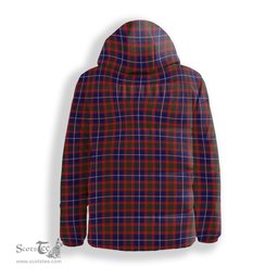 ScotsTee Shop Scottish Pennycook Modern Crest Tartan Down Jacket Winter White Duck Down Plaid